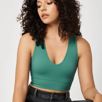 V-Neck Sports Crop Top