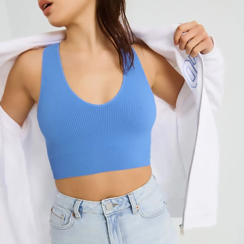 V-Neck Sports Crop Top