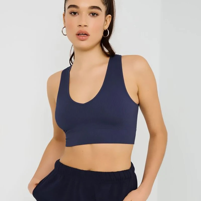 V-Neck Sports Crop Top