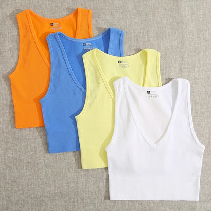 V-Neck Sports Crop Top