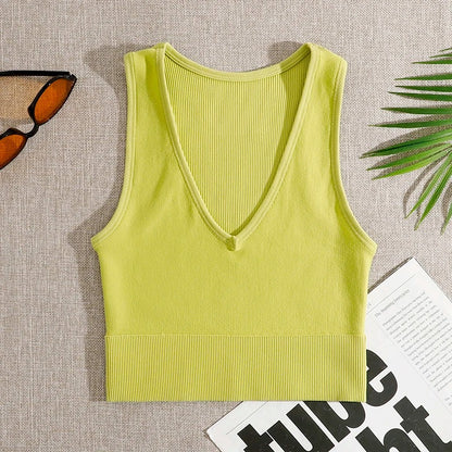 V-Neck Sports Crop Top